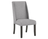 Vance White-Gray Faux Marble Fabric Seat Rectangular Dining Room Set - Ella Furniture
