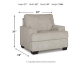 Vayda Pebble Chair And Ottoman - Ella Furniture