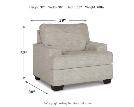 Vayda Pebble Chair And Ottoman - Ella Furniture