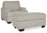 Vayda Pebble Chair And Ottoman - Ella Furniture