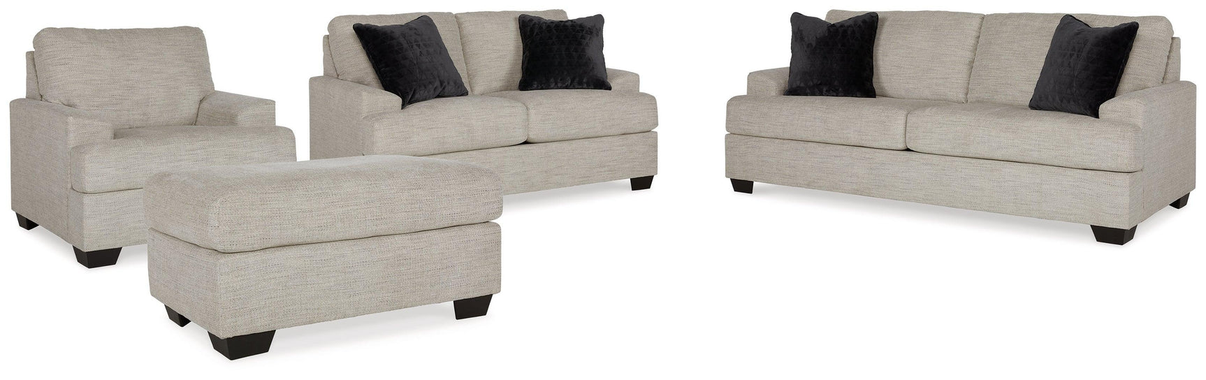 Vayda Pebble Sofa, Loveseat, Chair And Ottoman - Ella Furniture
