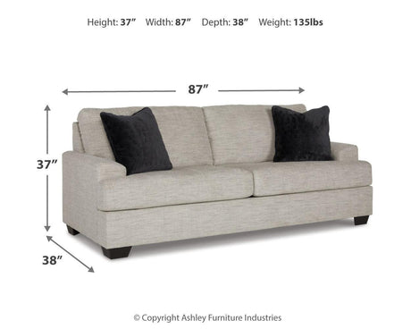 Vayda Pebble Sofa, Loveseat, Chair And Ottoman - Ella Furniture