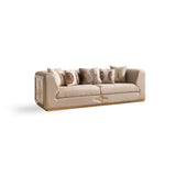 Vega Sofa, Loveseat, and Chair Set with Textured Upholstery and Gold Accents view 7