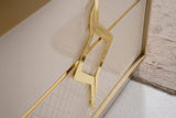 Vega Sofa, Loveseat, and Chair Set with Textured Upholstery and Gold Accents view 15