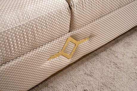 Vega Sofa, Loveseat, and Chair Set with Textured Upholstery and Gold Accents view 21