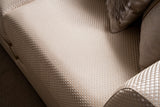 Vega Sofa, Loveseat, and Chair Set with Textured Upholstery and Gold Accents view 22