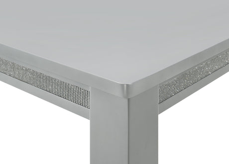 Vela Silver Glam Sleek And Modern Wood And Veneers Dining Room Set - Ella Furniture