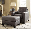 Venaldi Gunmetal Chair And Ottoman - Ella Furniture