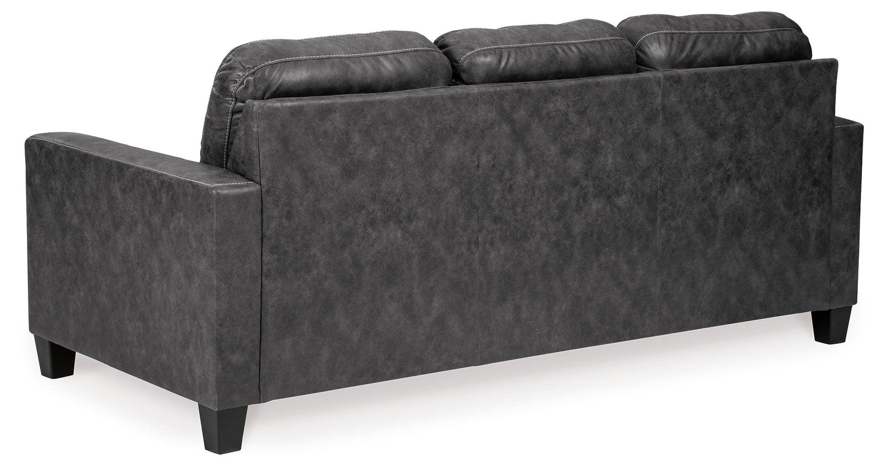 Venaldi Gunmetal Sofa Chaise, Chair, And Ottoman - Ella Furniture