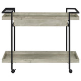 Ventura 2-Tier Bar Cart With Storage Drawer Grey Driftwood 181005 - Ella Furniture