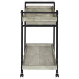 Ventura 2-Tier Bar Cart With Storage Drawer Grey Driftwood 181005 - Ella Furniture