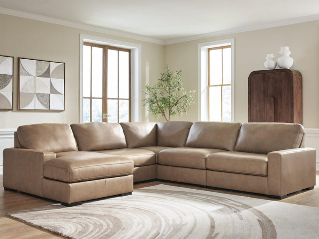 Veronella Sahara Leather 5-Piece Sectional with Chaise from Ella Furniture