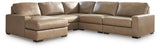 Veronella Sahara Leather 5-Piece Sectional with Chaise view 2