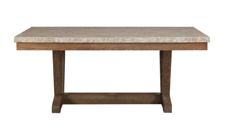 Vesper Brown/Gray Marble Rectangular Transitional Wood And Veneers Dining Room Set - Ella Furniture