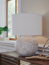 Vien Distressed White Table Lamp from Ella Furniture