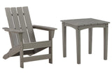 Visola Gray Outdoor Adirondack Chair And End Table - Ella Furniture