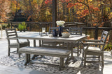 Visola Gray Outdoor Dining Table And 4 Chairs And Bench - Ella Furniture