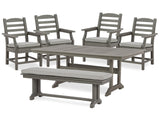 Visola Gray Outdoor Dining Table And 4 Chairs And Bench - Ella Furniture