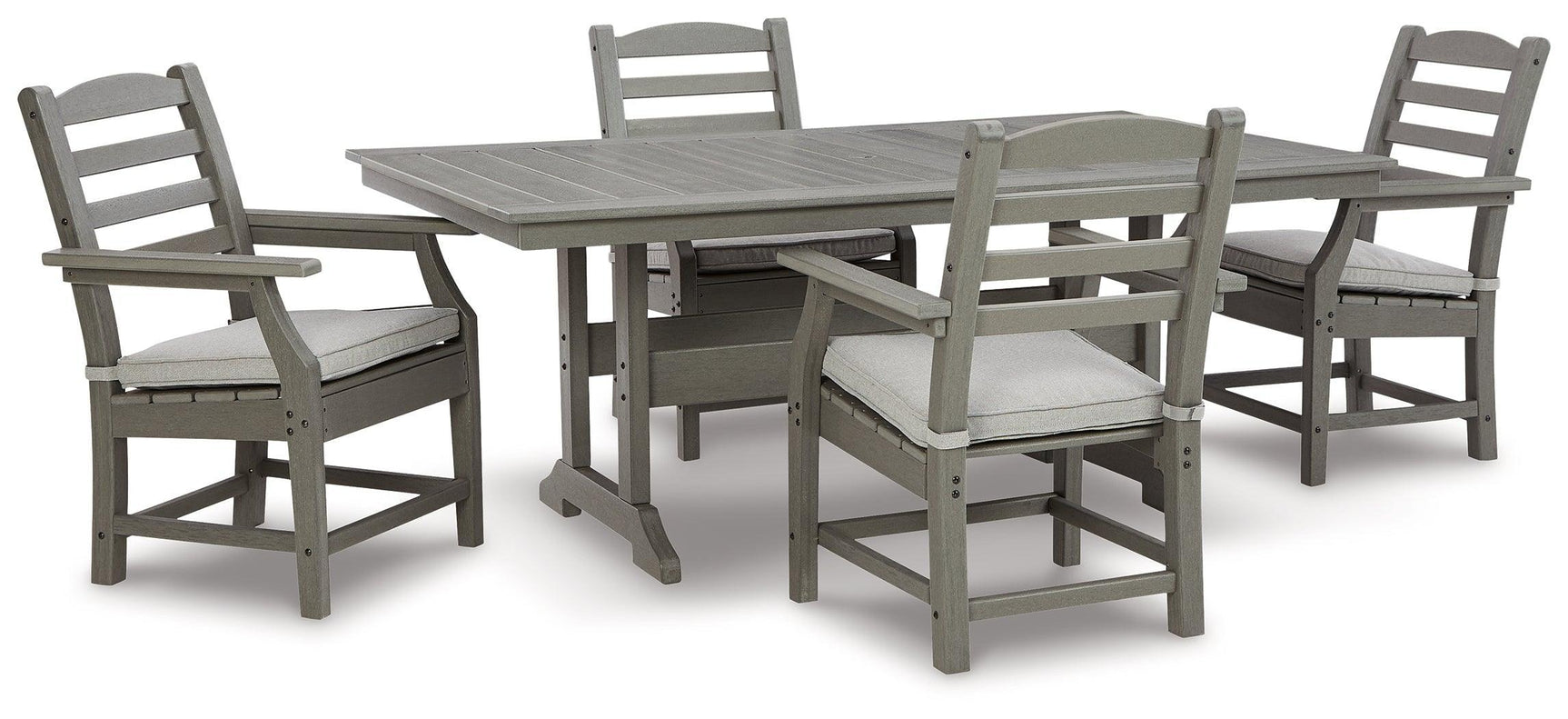 Visola Gray Outdoor Dining Table And 4 Chairs - Ella Furniture