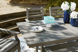 Visola Gray Outdoor Dining Table And 6 Chairs - Ella Furniture