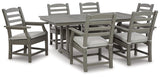 Visola Gray Outdoor Dining Table And 6 Chairs - Ella Furniture