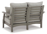 Visola Gray Outdoor Loveseat And 2 Chairs With Coffee Table - Ella Furniture