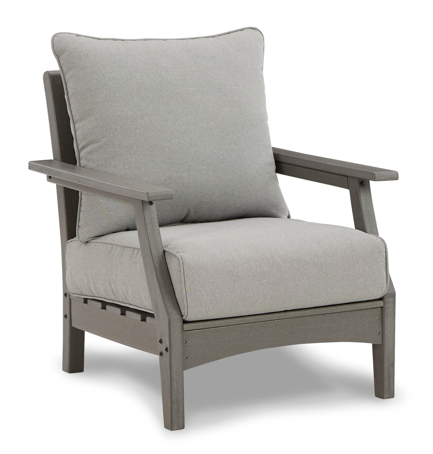 Visola Gray Outdoor Loveseat And 2 Chairs With Coffee Table - Ella Furniture