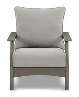 Visola Gray Outdoor Loveseat And 2 Chairs With Coffee Table - Ella Furniture