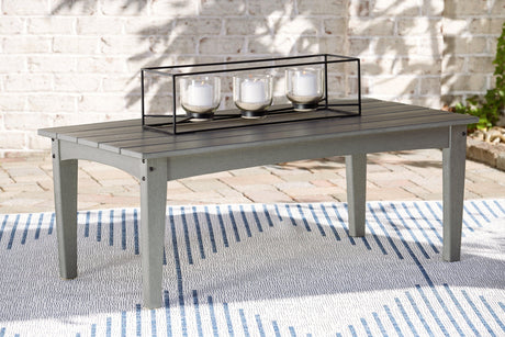 Visola Gray Outdoor Loveseat With Coffee Table - Ella Furniture