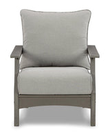 Visola Gray Outdoor Sofa And 2 Chairs With Coffee Table - Ella Furniture