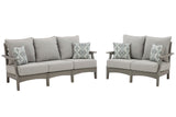 Visola Gray Outdoor Sofa And Loveseat - Ella Furniture