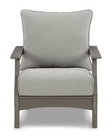 Visola Gray Outdoor Sofa And Loveseat With 2 Lounge Chairs And End Table - Ella Furniture