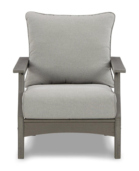 Visola Gray Outdoor Sofa And Loveseat With 2 Lounge Chairs And End Table - Ella Furniture