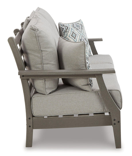 Visola Gray Outdoor Sofa And Loveseat With 2 Lounge Chairs And End Table - Ella Furniture