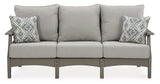 Visola Gray Outdoor Sofa And Loveseat With Coffee Table - Ella Furniture