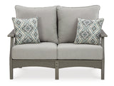 Visola Gray Outdoor Sofa And Loveseat With Coffee Table - Ella Furniture