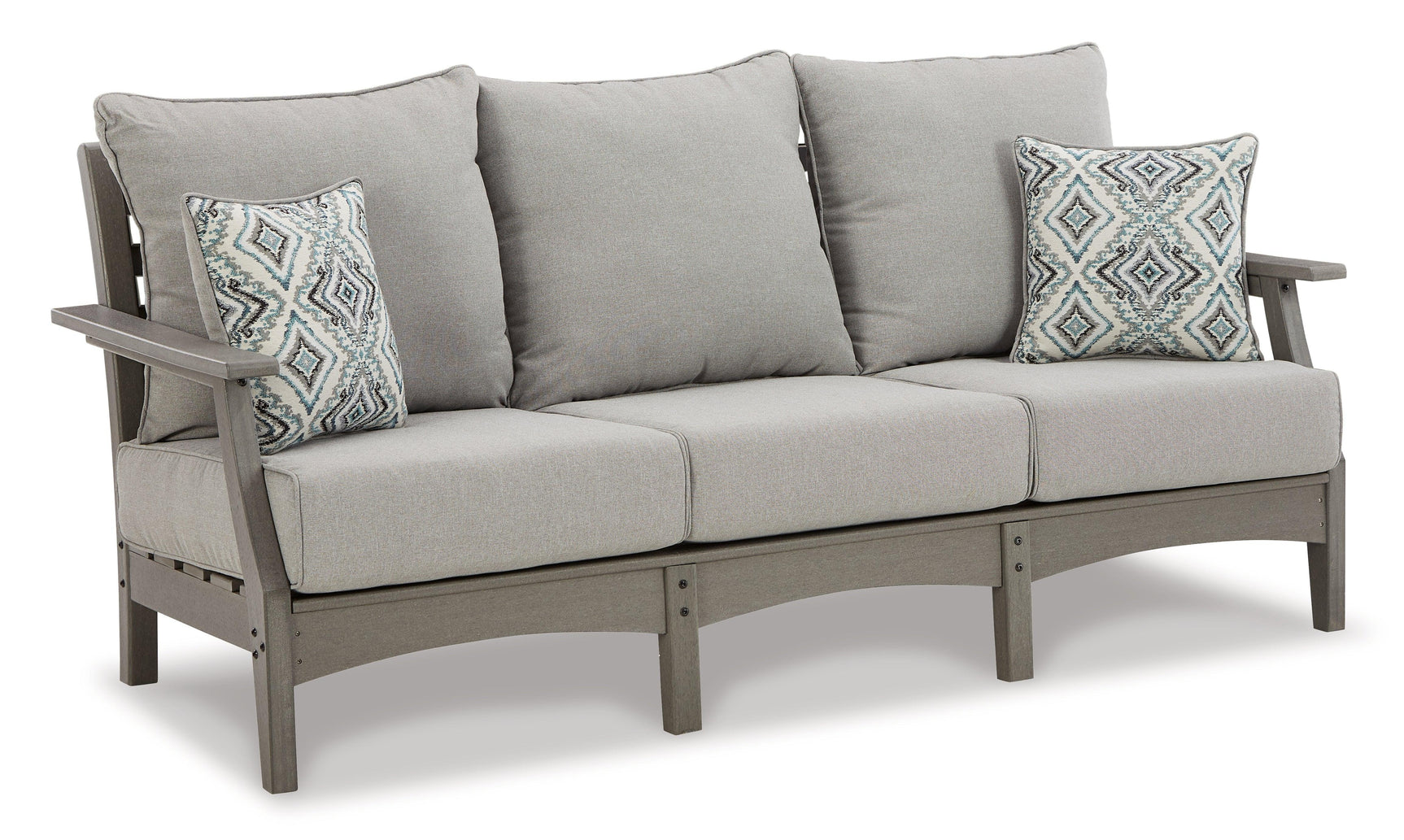 Visola Gray Outdoor Sofa, Loveseat And Chair - Ella Furniture