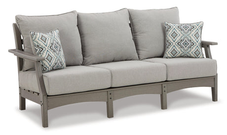 Visola Gray Outdoor Sofa With 2 Lounge Chairs - Ella Furniture