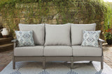 Visola Gray Outdoor Sofa With Coffee Table - Ella Furniture