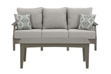 Visola Gray Outdoor Sofa With Coffee Table - Ella Furniture