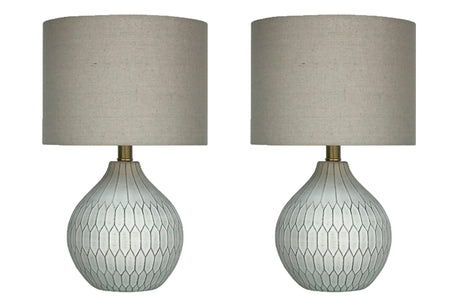 Wardmont White 2-Piece Table Lamp Set - Ella Furniture