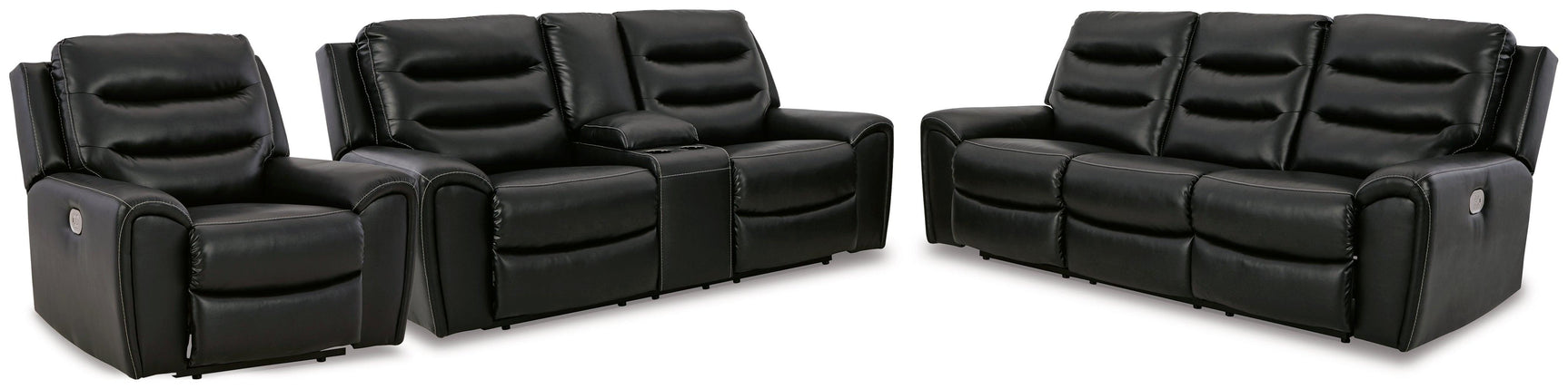 Warlin Black Sofa, Loveseat And Recliner - Ella Furniture