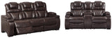 Warnerton Chocolate Sofa And Loveseat - Ella Furniture