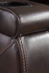 Warnerton Chocolate Sofa, Loveseat And Recliner - Ella Furniture