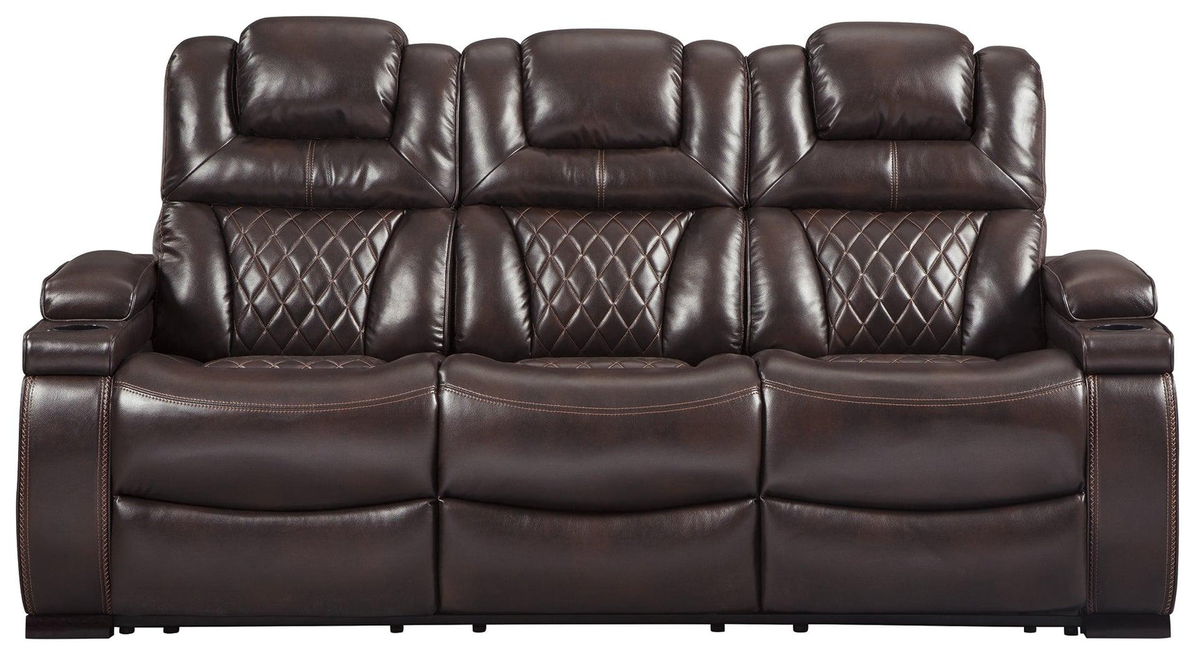 Warnerton Chocolate Sofa, Loveseat And Recliner - Ella Furniture