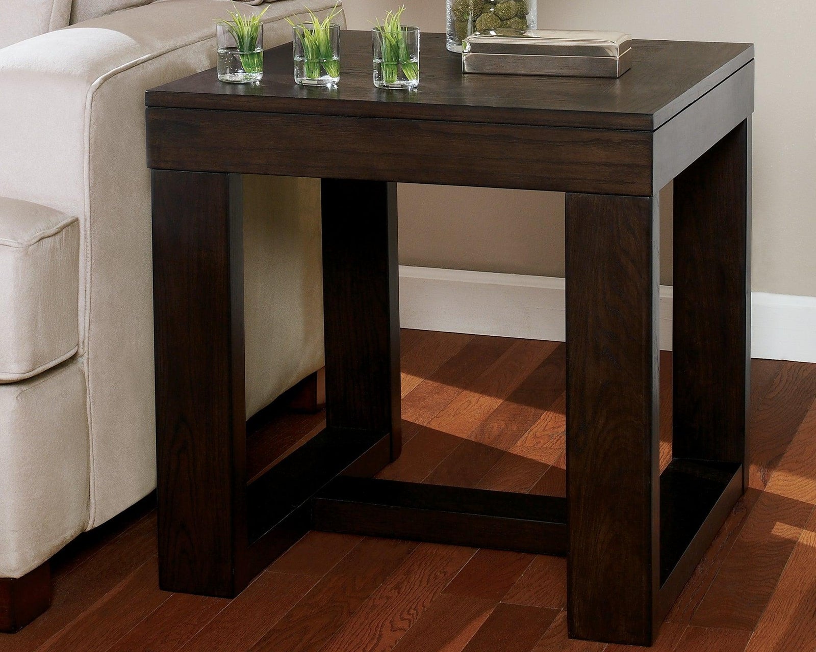 Watson Dark Brown Coffee Table With 1 End Table - Ella Furniture