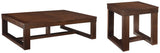 Watson Dark Brown Coffee Table With 1 End Table - Ella Furniture