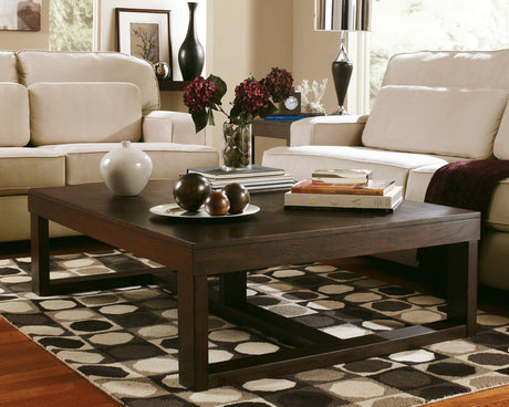Watson Dark Brown Coffee Table With 1 End Table - Ella Furniture
