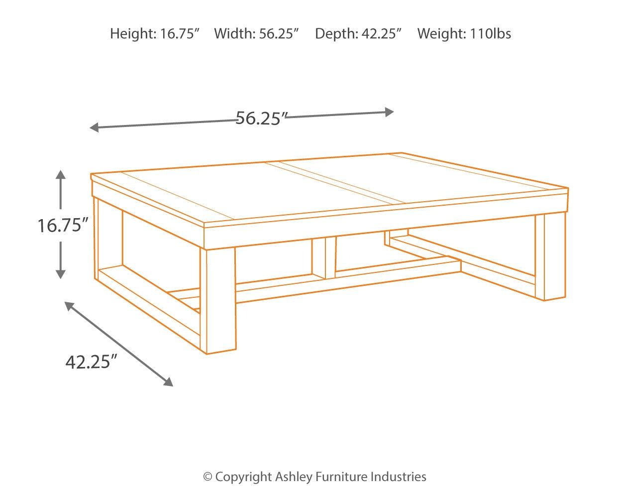 Watson Dark Brown Coffee Table With 1 End Table - Ella Furniture