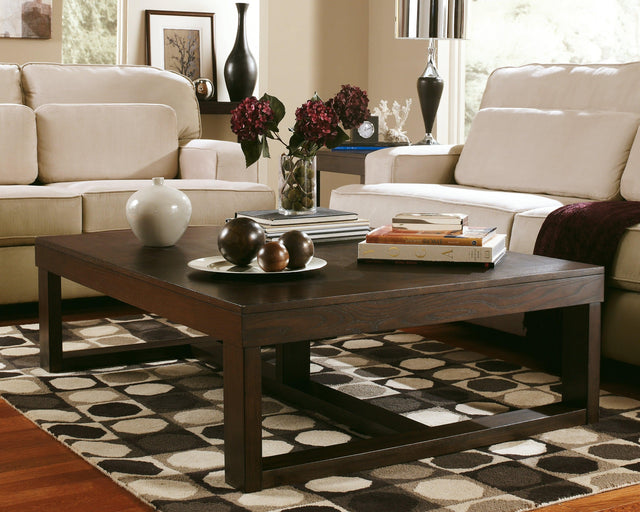 Watson Dark Brown Coffee Table With 2 End Tables - Ella Furniture